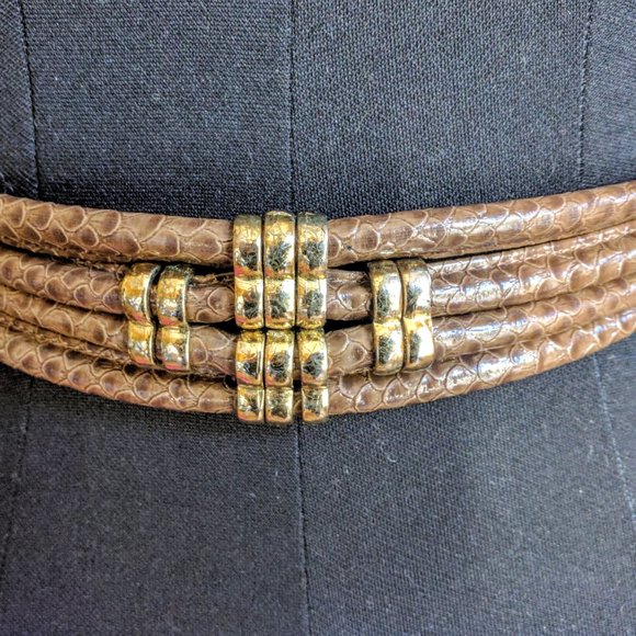 NWOT Vintage "Leather Shop" elastic belt size M - Picture 1 of 5